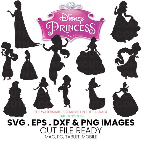 disney princess silhouette svg free