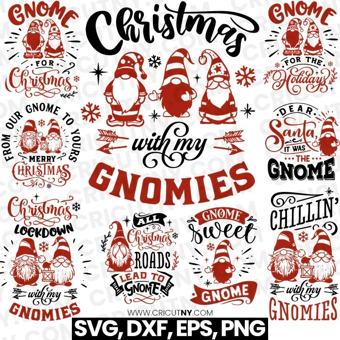 christmas gnomes svg free cut files.