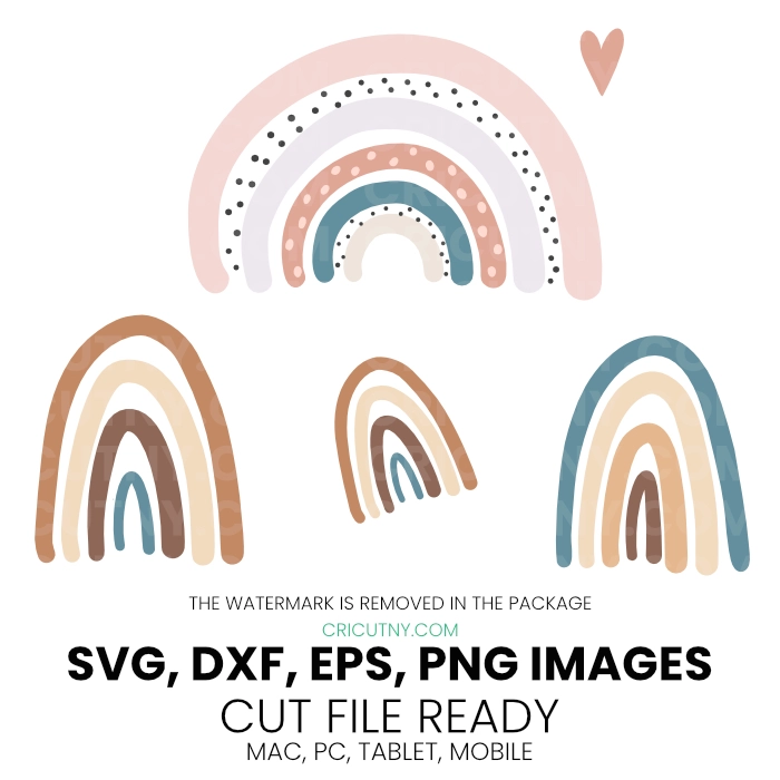 Boho rainbow clipart SVG