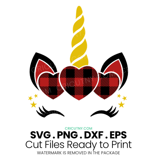 Little unicorn buffalo plaid for cricut