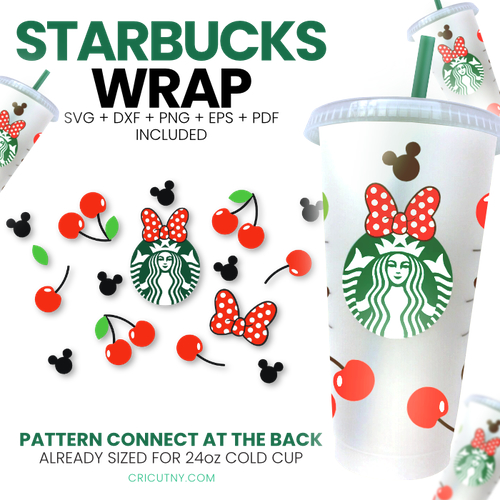 Minnie mouse ribbon Starbucks cup printable template