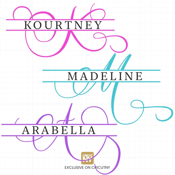 Split Monogram Alphabet SVG