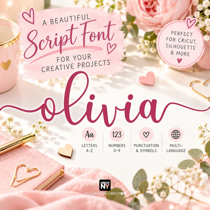 The best Cricut & Glowforge font with tails - Olivia