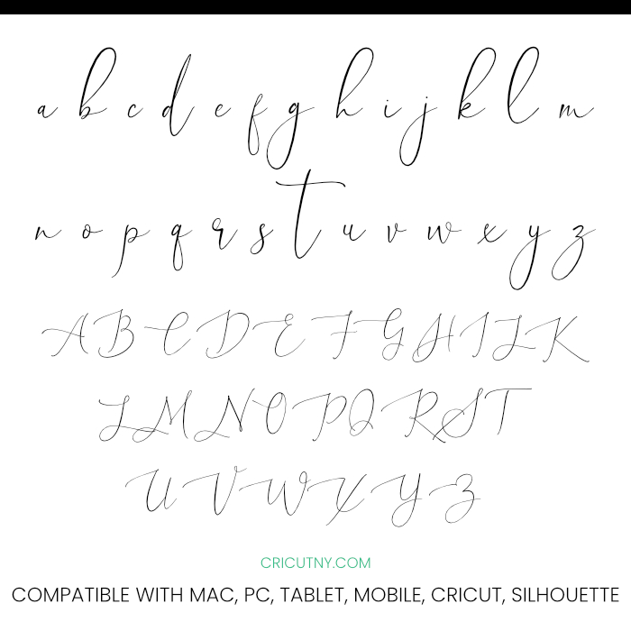 signature font alphabet to download