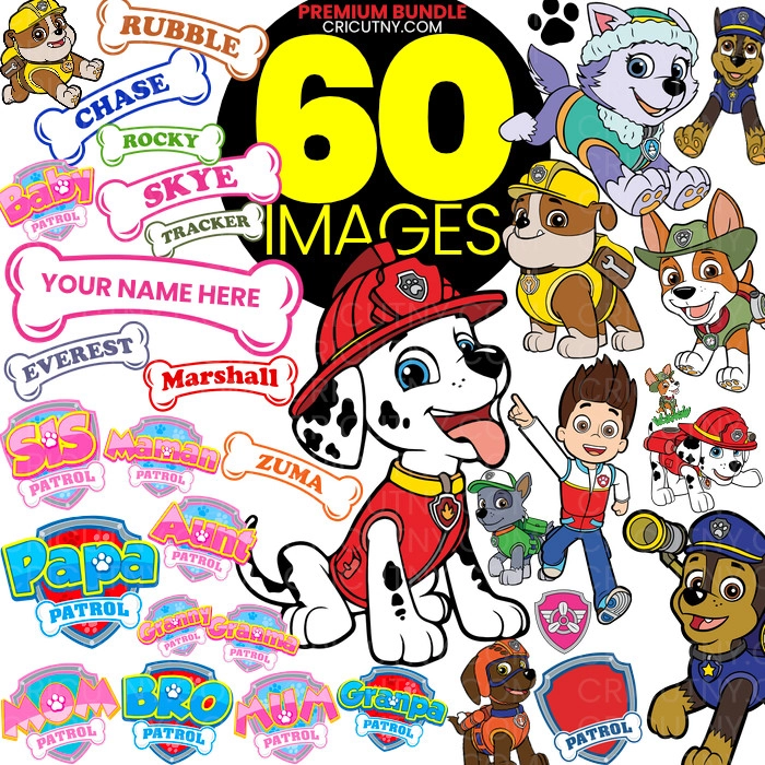 paw patrol characters images with names