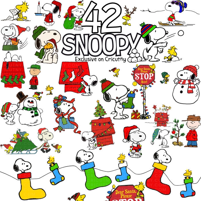snoopy and woodstock christmas images for cricut.